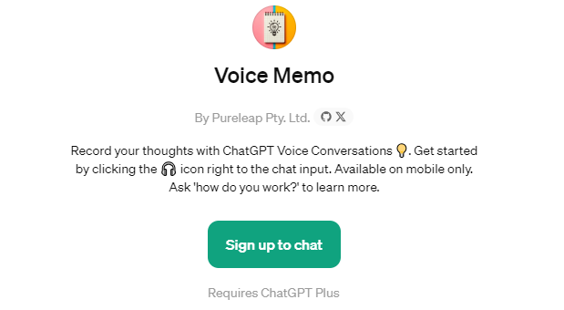 ChatGPT Voice Memo