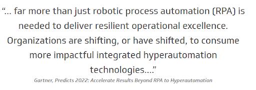 Gartner's prediction on RPA