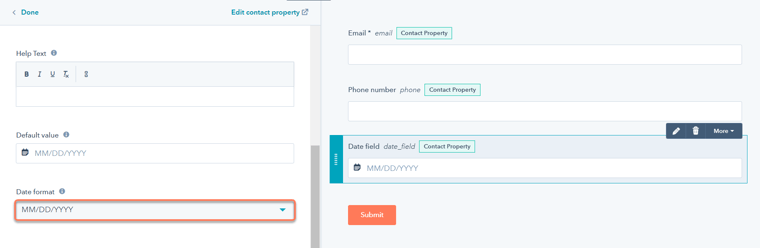 Customizing Date Field